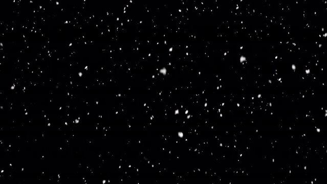 Winter snow - falling snow animation, seamless loop. Alpha channel