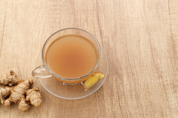 Ginger tea or Wedang Jahe, a traditional Indonesian drink made from ginger and sugar then brewed with hot water, good for immunity

