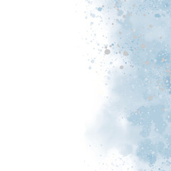 Fototapeta premium Abstract Watercolor Style Vector Layout. Light Blue Paint Stains and Gray Splashes on a White Background. Iregular Splatters and Splash Print Set. No text. Artistic Layout.