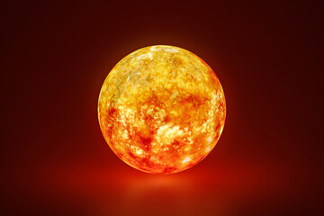 Heat sun solar system hot summer global warming isolated on high temperature 3d background with climate change weather concept or burning sunlight energy. ( Elements of this image furnished by NASA ) - obrazy, fototapety, plakaty