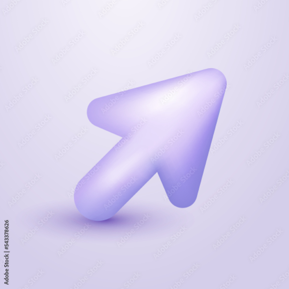 Poster Arrow pointer symbol, mouse cursor icon 3d vector illustration