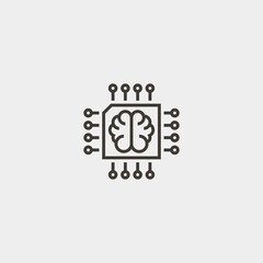 Artificial_intelligence vector icon illustration sign