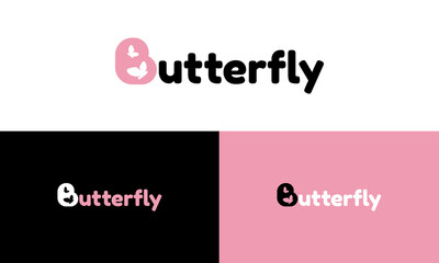 Alphabet butterfly logo b