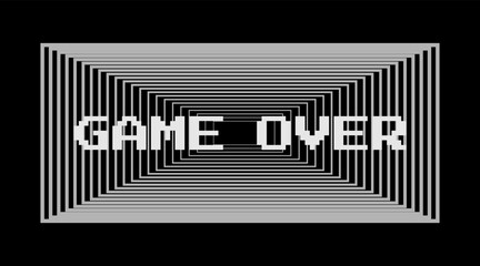 Obraz premium Game over. Vector pixel art inscription from 8 bit video game