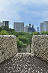 大阪城から見るビル群