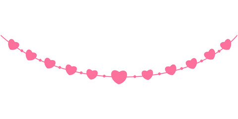 Obraz premium Pink Heart Valentine's Day Banner 