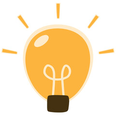 Yellow Light Bulb Icon Illustration