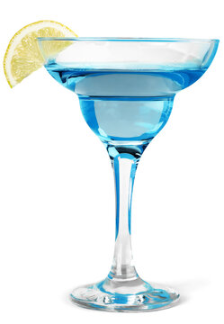Blue Cocktail with Lemon