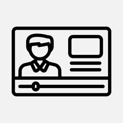 Video tutorial icon in line style, use for website mobile app presentation