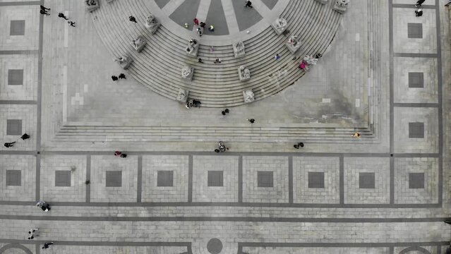 Aerial: Frogner Park in Oslo, Norway. Vigeland park. Vigelandsanlegget