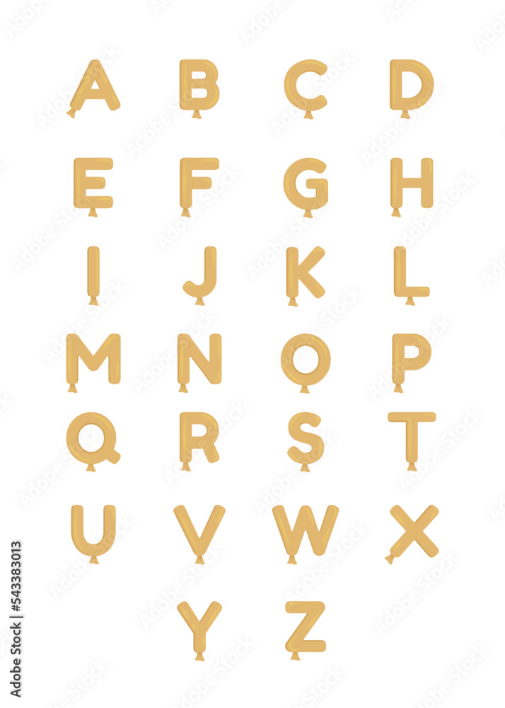 Poster balloon styled alphabet semi flat color vector object. editable element. full sized item on white. s