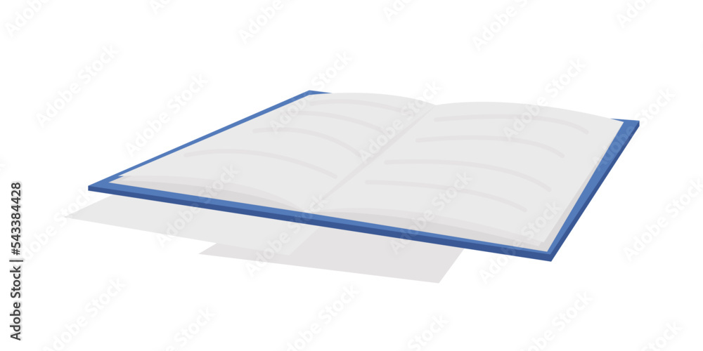 Poster notebook semi flat color vector object. editable element. full sized item on white. exam preparation