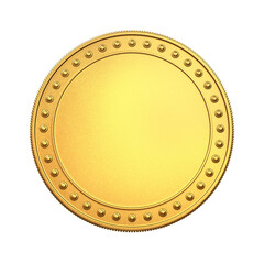 gold medal coin isolated on white background