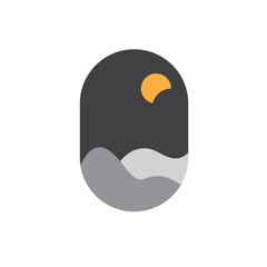 Oval Landscape Sticker 