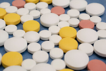 pills scattered, medical pills. anxieties