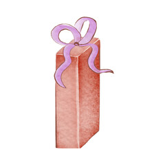 Christmas New Year gift with ribbons on the background.