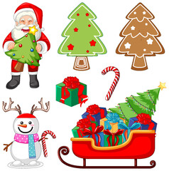 Set of Christmas elements and objects