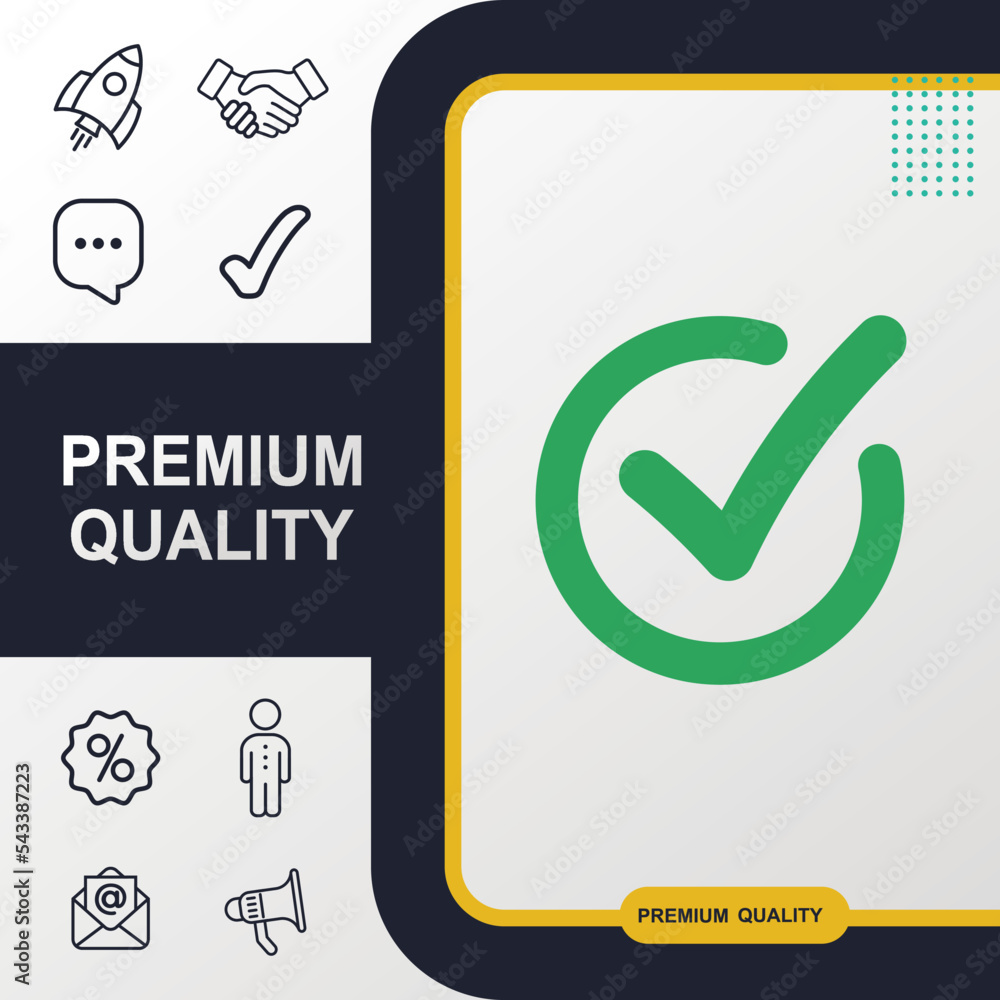 Poster checklist button icon graphic elements for your work