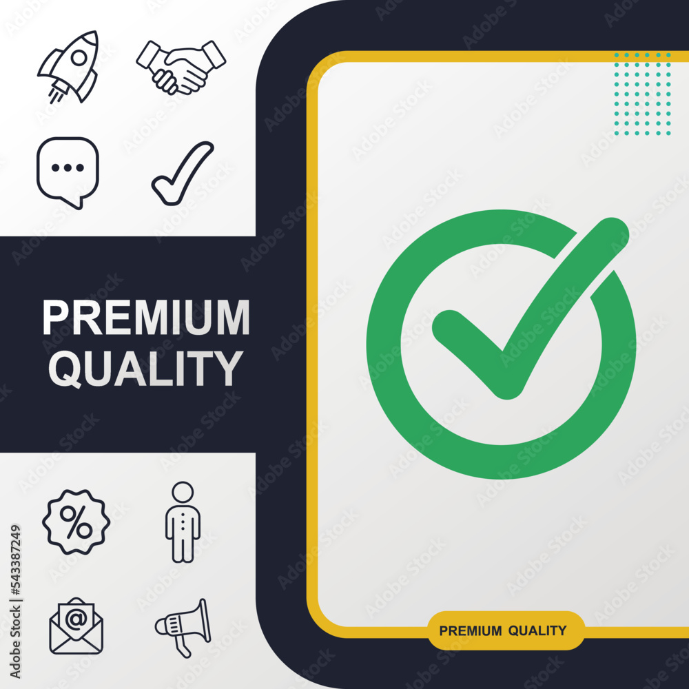 Poster checklist button icon graphic elements for your work