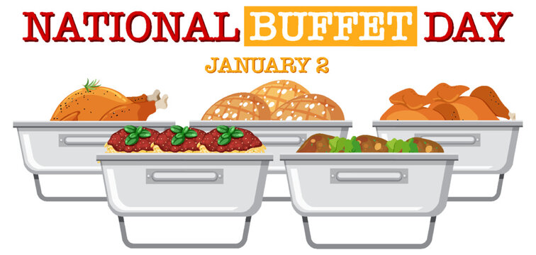 National Buffet Day Text Banner Design