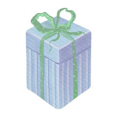 Christmas New Year gift with ribbons on the background.