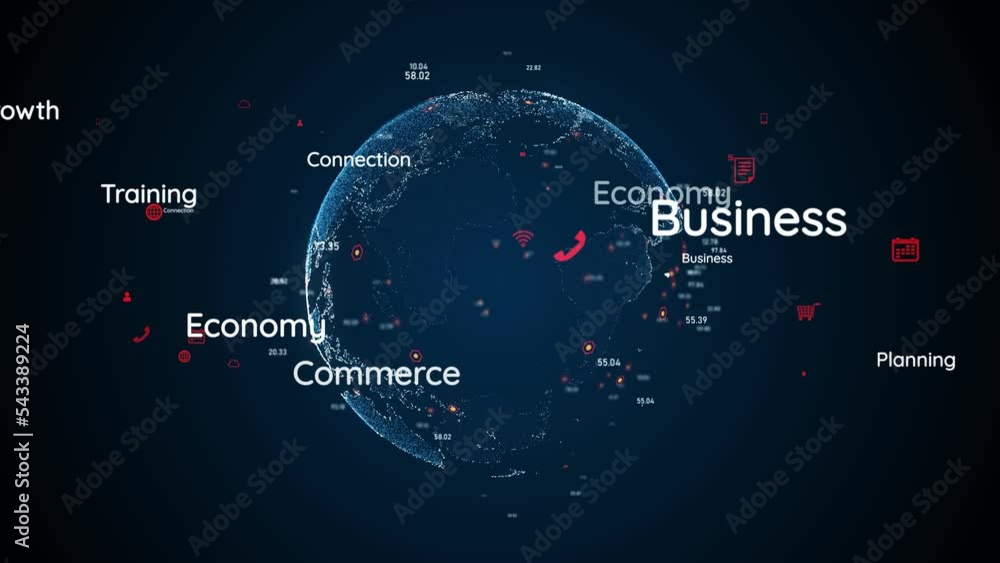 Poster business keywords and communication network. search engine.