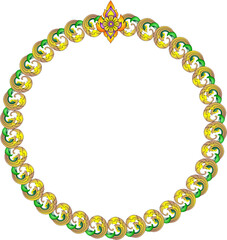 frame made of yellow flowers