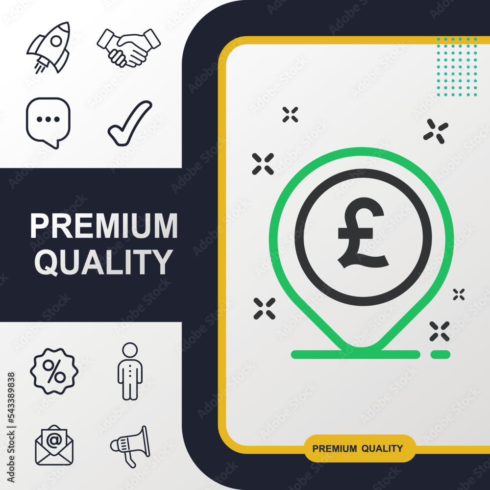 Poster map pointer with pound sign icon graphic elements for your work