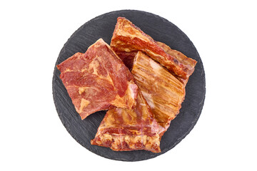Smoked ribs, isolated on white background. High resolution image.