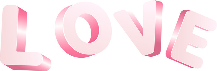 Love word in 3d Bold Style