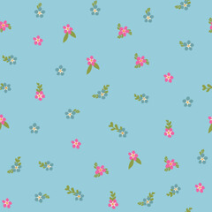 Cute, spaced out, isolated, seamless, print, floral pattern, conversational,  pattern, colorful doodle flowers, hand drawn florals, vector blooms
