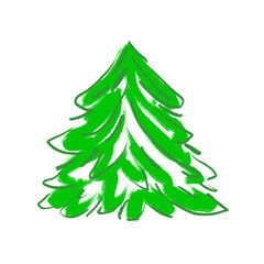 Obraz premium Christmas tree hand drawn illustration