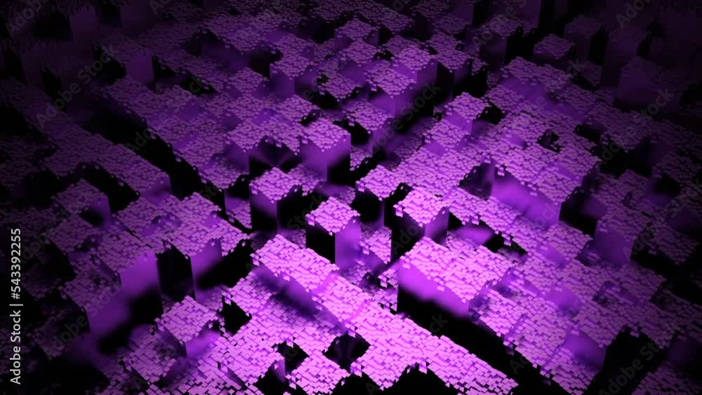 Poster background with moving stream of 3d squares. design. surfaces with moving sliding squares. abstract 