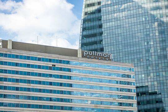Pullman hotel building in La Defense district in Paris, France
