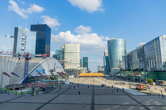  Parvis of La Defense business district in Paris, France