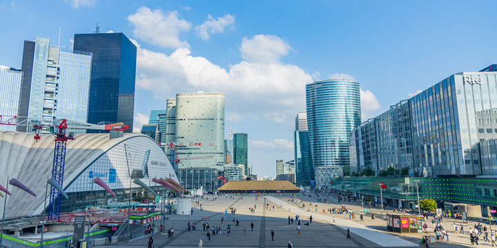  Parvis of La Defense business district in Paris, France