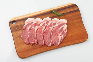 Indoor, meat, pork neck, pork neck, fat, raw meat, pork, food, meal, fresh, cooking, food,...