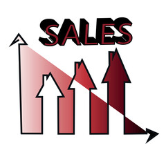 A graph of the percentage increase. Profit. Suggestions. Mortgage. Sales.