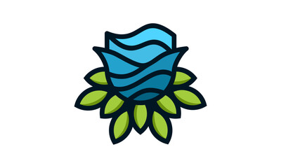 3D element of flower and water logo