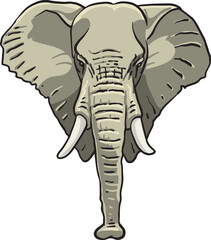 Vector Illustration of elephant's head