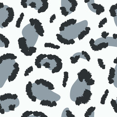 seamless leopard background in gray tones on a white background