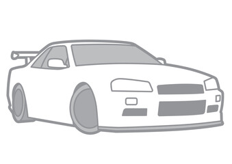 Obraz premium JAPANESE SPORT CAR - VECTOR ILLUSTRATOR ON WHITE BACKGROUND - SPORTCAR_T207 : 543401499