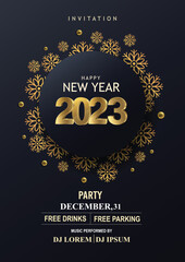Fototapeta na wymiar 2023 Happy New Year Background for your Flyers and Greetings Card or new year themed party invitations