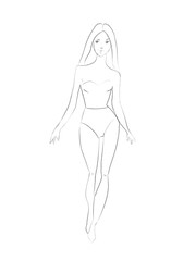 Fashion croquis sketch illustration 