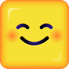 Cool square Emoticon. Yellow Emoji faces emoticon smile, digital smiley expression emotion feelings, chat cartoon emotes. png illustration icon