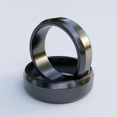 Titanium Men's ring isolated on white background. 3D Rendering