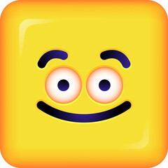 Cool square Emoticon. Yellow Emoji faces emoticon smile, digital smiley expression emotion feelings, chat cartoon emotes. png illustration icon