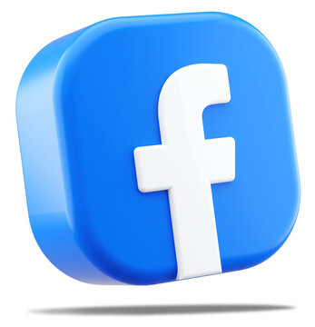 Valencia, Spain - November, 2022: Facebook logo isolated with transparent background, cut out icon floating in 3D rendering. Facebook is a popular social networking web and app service