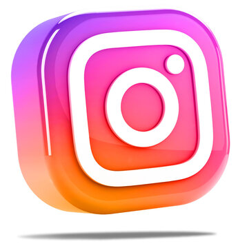 Valencia, Spain - November, 2022: Instagram isolated logo camera icon with transparent background, cut out gradient colorful symbol floating in 3D rendering. Social media app for sharing images
