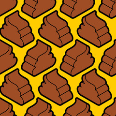 Shit isometric style pattern seamless . Poop background Vector.